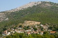 Colorful greek houses on hillside