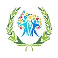 Colorful green color Tree Logo.