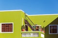 Colorful green facade of old house in Bo Kaap area, Cape Town