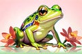 Colorful Green Frog animal amphibian hopper