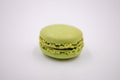 Colorful green macaroon on white background. Clipping path, isolated on Royalty Free Stock Photo