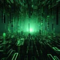 Colorful green matrix computer generated background