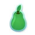 Colorful green pear sticker illustration Royalty Free Stock Photo