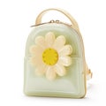 Colorful Green Plastic Backpack With Daisy Design