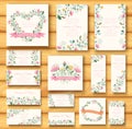 Colorful greeting wedding invitation card Royalty Free Stock Photo