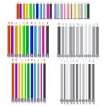 Colorful and grey pencils set