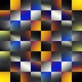 Colorful grey psychedelic square tiles checkered seamless pattern