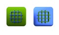 Colorful Grid graph paper icon isolated on white background. Square button. 3D render illustration