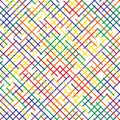 Colorful grid pattern. Abstract line texture. Dynamic geometric design. Vector weave background Royalty Free Stock Photo
