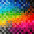 Colorful grid pattern with vibrant squares transitioning from blue to red and purple Royalty Free Stock Photo