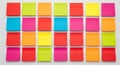 Colorful Grid of Sticky Notes in Bright Post It Array Royalty Free Stock Photo