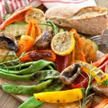 Colorful grilled summer vegetables