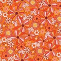 Colorful Groovy flowers seamless pattern vector illustration, hippie aesthetic floral ,Design for fashion , fabric, textile,