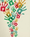 Colorful group concept background with hand prints Royalty Free Stock Photo