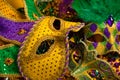 Colorful group of Mardi Gras or venetian masks