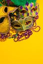 Colorful group of Mardi Gras or venetian masks