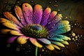 Colorful grunge flower closeup. Generative AI