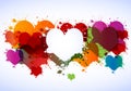 Colorful grunge hearts Royalty Free Stock Photo