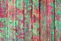 Colorful Grunge Old Wood Shabby Peeling Paint