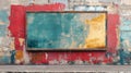 Colorful Grunge Wall With Empty Frame Royalty Free Stock Photo