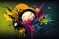 Colorful Grunge Wallpaper with Playful Elements and Funky Textures Royalty Free Stock Photo