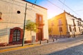 Colorful Guadalajara streets in historic city center near Central Cathedral