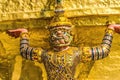 Colorful Guardian Gold Stupa Pagoda Grand Palace Bangkok Thailand