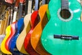 Colorful guitars on the Istanbul Grand Bazaar. Royalty Free Stock Photo