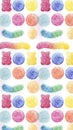 Colorful Gummy Bears and Candies Pattern Royalty Free Stock Photo