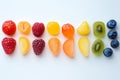 Colorful Gummy Candies in a Row on White Background Royalty Free Stock Photo