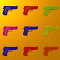 Colorful gun framework low-poly illustration Royalty Free Stock Photo