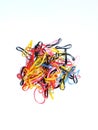 colorful hair elastics with isolated white background Royalty Free Stock Photo