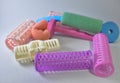 Colorful hair rollers Royalty Free Stock Photo