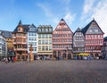 Colorful Half-timbered buildings at Romerberg Square - Frankfurt, Germany