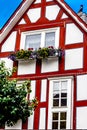 Colorful half timbered house in Battenberg, Germany, ancestral seat of the Mountbatten Family