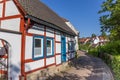 Colorful half timbered house in historic city Warburg