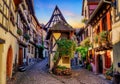 Colorful half-timbered houses in Eguisheim, Alsace, France Royalty Free Stock Photo