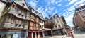 Colorful half-timbered houses in the historical city center of Lannion, Brittany, France Royalty Free Stock Photo