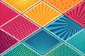 Colorful halftone gradients geometric patterns Royalty Free Stock Photo