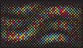 Colorful halftone pattern vector illustration with black background and abstract design Royalty Free Stock Photo