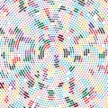 Halftone Retro Colorful Spectrum Spiral Spinning Pixel Style Background Pattern Texture