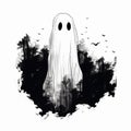 Colorful Halloween Ghost Vector Art Royalty Free Stock Photo
