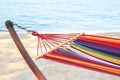 Colorful hammock at seaside Royalty Free Stock Photo