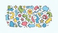 Hand Drawn Arrows and Elements, Doodle Style Vector Illustration Royalty Free Stock Photo