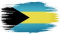 colorful hand-drawn brush strokes painted national country flag of Bahamas. template for banner, card, advertising , ads, TV Royalty Free Stock Photo