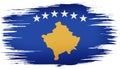 colorful hand-drawn brush strokes painted national country flag of Kosovo. template for banner, card, advertising , ads, TV
