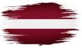 colorful hand-drawn brush strokes painted national country flag of Latvia. template for banner, card, advertising , ads, TV
