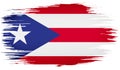 colorful hand-drawn brush strokes painted national country flag of Puerto Rico. template for banner, card, advertising , ads, TV