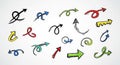 Colorful Hand-Drawn Doodle Arrows Collection Royalty Free Stock Photo