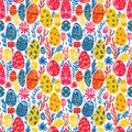 Colorful Hand-Drawn Easter Egg Pattern